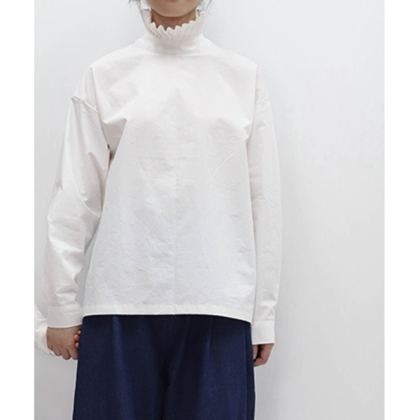 スタンドカラーフリルステッチトップス　AU-237