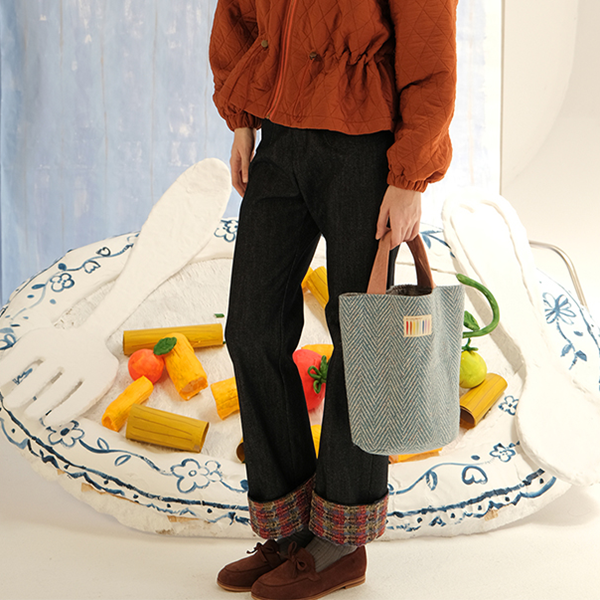 ツイードロールアップデニムパンツ Z00625