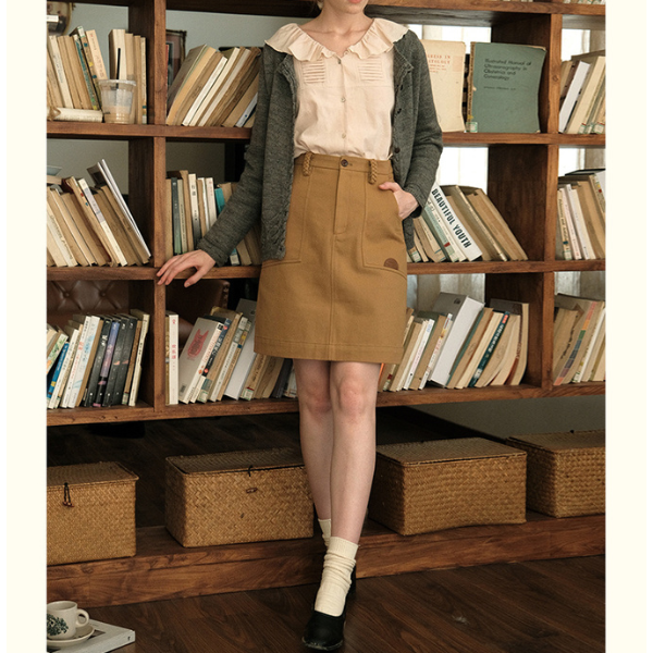 【2color】フリルカラーブラウス X-321