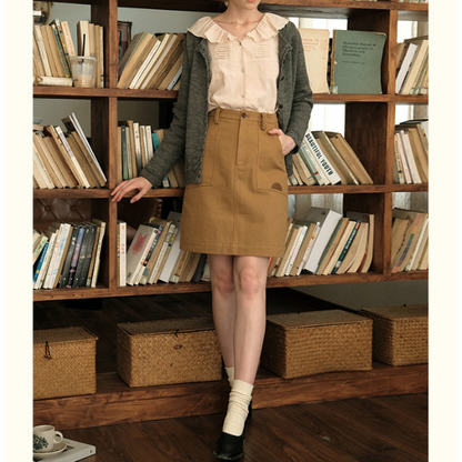 【2color】フリルカラーブラウス X-321