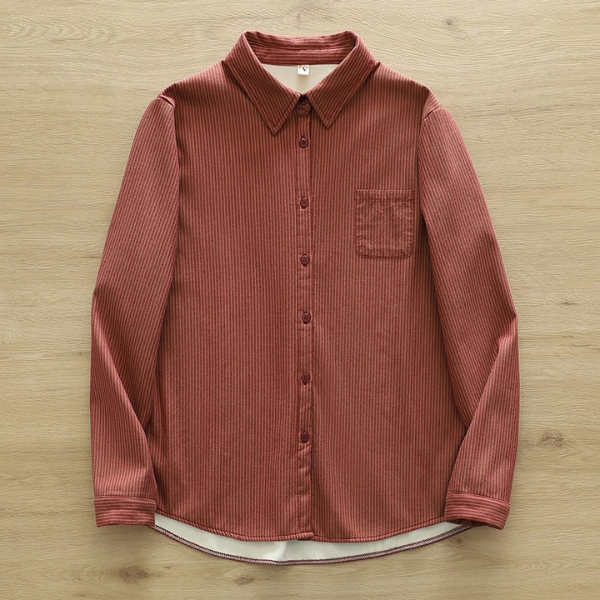 【4color】胸ポケット付きストライプ柄ボタンシャツ　《Z00724》