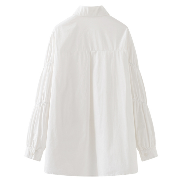 【２color】フェイクツーピースレイヤード調シャツ　AU-201