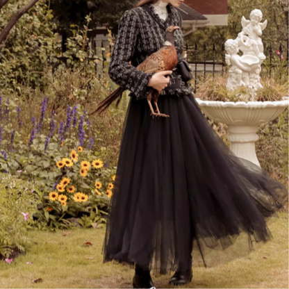 【2color】メッシュフェアリーロングスカート Z00189