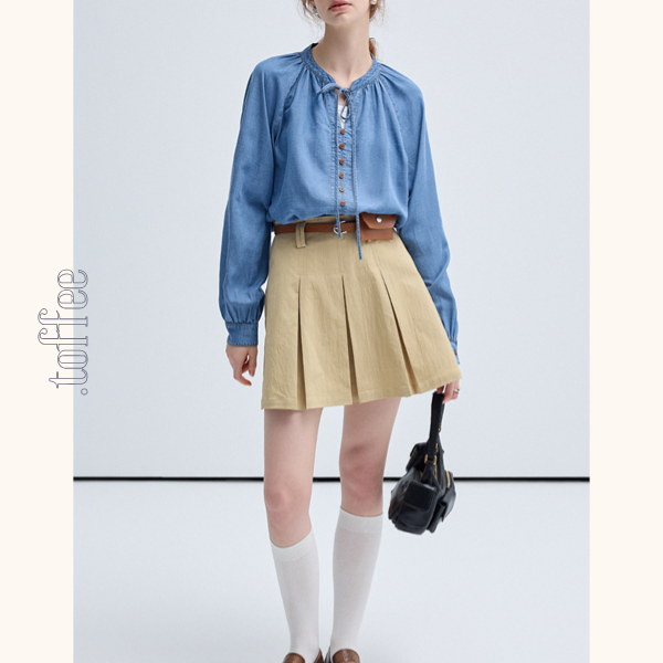 フロントリボンデニムシャツ　Z00458　