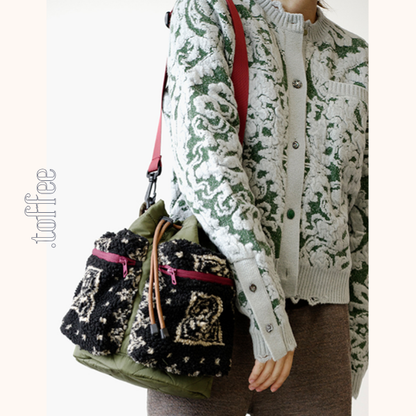 ドローストリング付きボアショルダーバッグ　Z00606