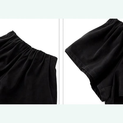 【2color】レトロラグジュアリー：スウェード調ショートパンツ 《C0205》