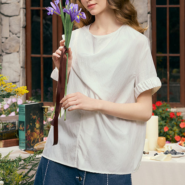 花柄刺繍デザインシャツ《Z00841》