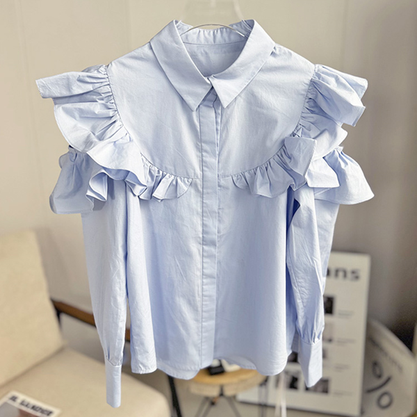 フリルショルダーシャツ　Z00460