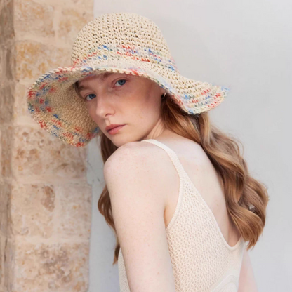 カラフルブリムストローハット《Z01024》