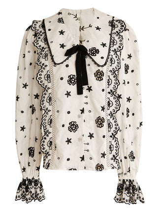 レース×キャンディースリーブのブラウス sp0191