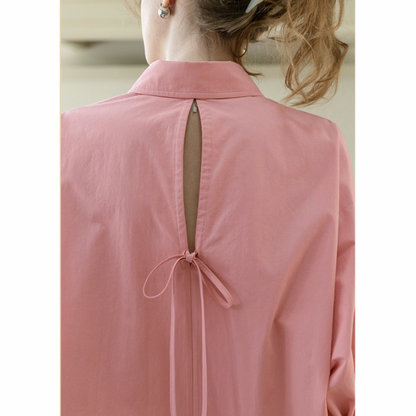 【２color】バックカットアウトブラウス w-149