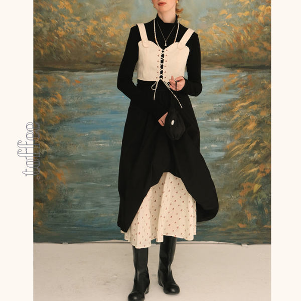 レイヤード花柄フレアスカート 　《Z00705》