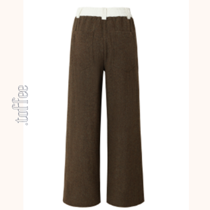 レースパッチワークウールパンツ 《Z00637》