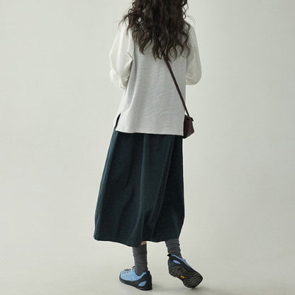 【2color】ワイドレッグコットンミディスカート Z00250