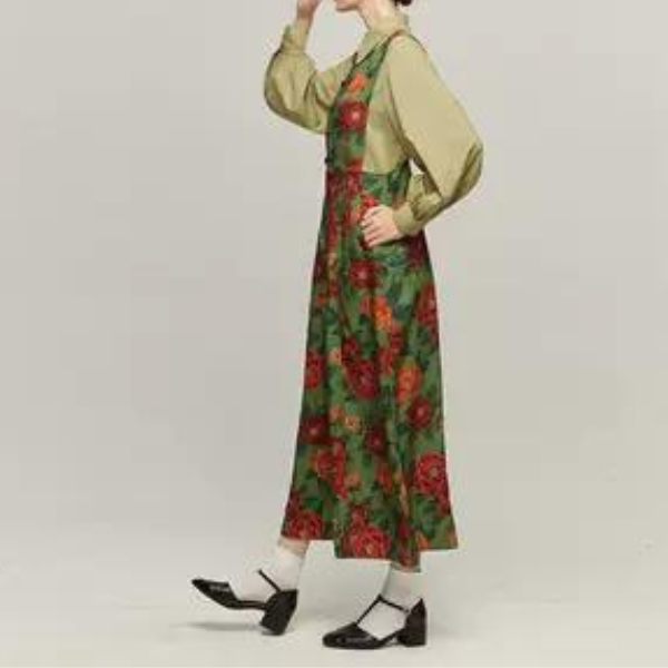 【２color】トータルフラワープリントジャンプスーツ w-042