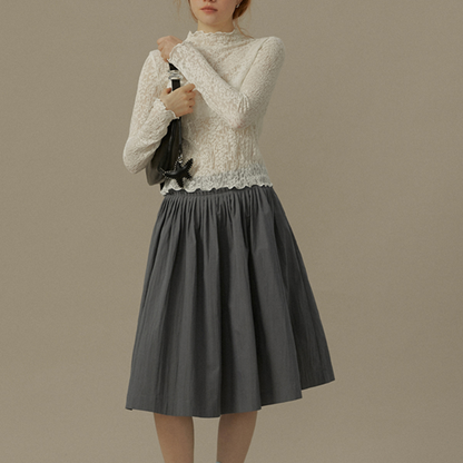 メッシュレースハーフハイネックトップ《Z00819》