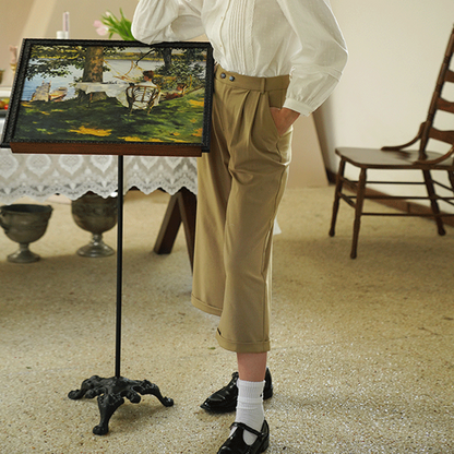 【2color】ワイドクロップドパンツ    Z00491