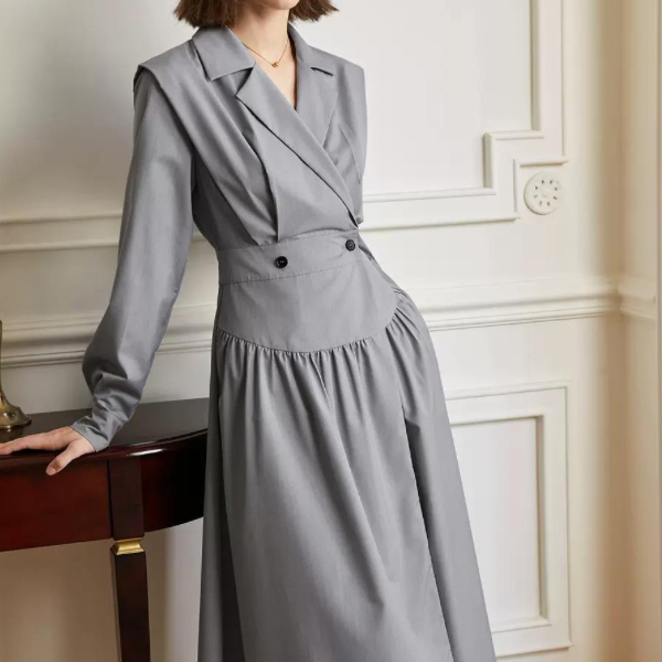 ウエストマークシャツワンピース w-144