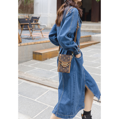 ダブルブレストデニムワンピース AU-325