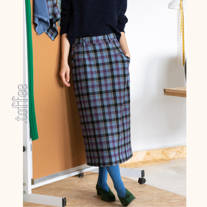 カラフルチェック柄ストレートスカート　《Z00648》