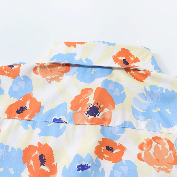 ドローストリング付きフローラルクロップド丈シャツ 《Z00914》