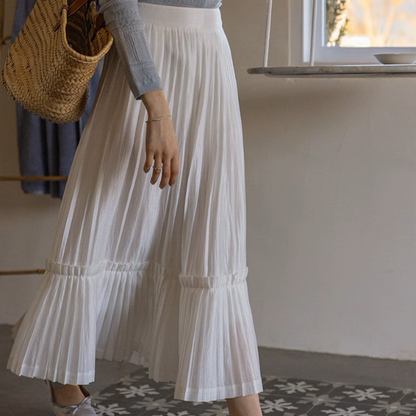 【2color】プリーツティアードフレアスカート《Z00864》