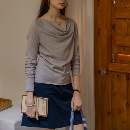 【3color】バックリボン＆ツイストデザインシアーシャツ《Z00868》