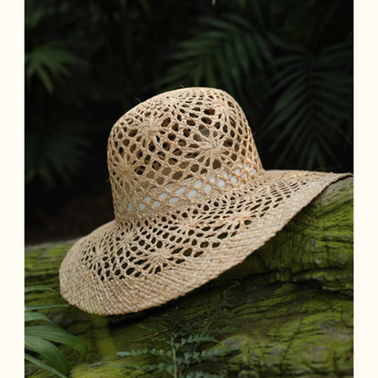 透かし編みストローハット　Z00400