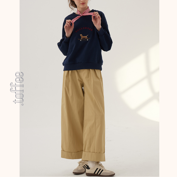 クロップドハイウエストワイドパンツ《Z00847》