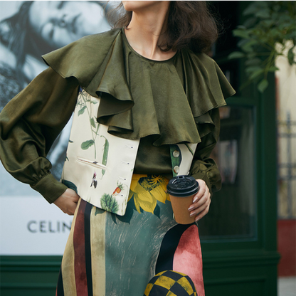 フラワープリントショートベストジャケット　AU-242