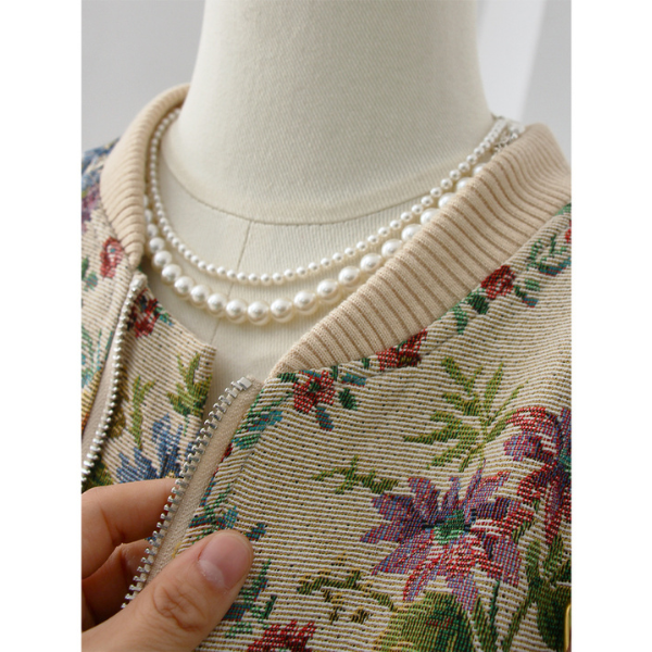 ゴブラン織りジップアップブルゾン Z00091