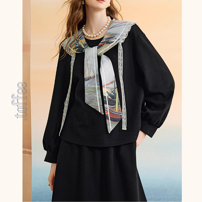 ゴッホの舟と夢の海、セーラーワンピース《Z01149》