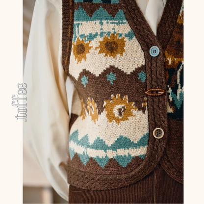 アートと遊び心を編んだニットベスト《Z01125》