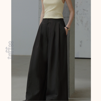 深みブラウンのシックワイドパンツ《Z01087》