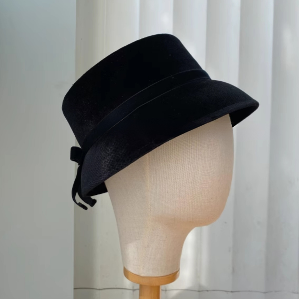 【2color】リボン付きベルベットハット Z00059