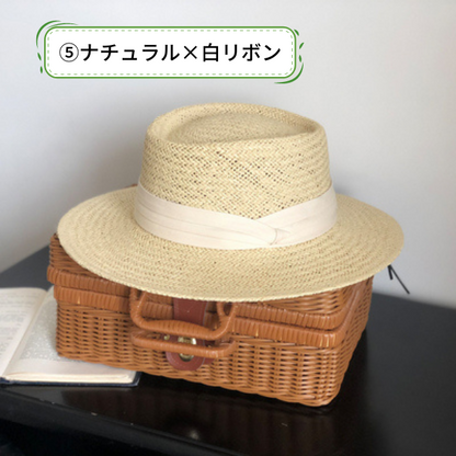 【１２color】クラシカルフレンチストローハット　　su0016