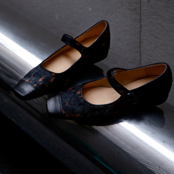 【2color】スクエアトゥフラットパンプス Z00104