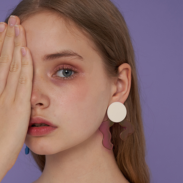 【3color】【2pattern】アーティスティックリボンモチーフイヤーアクセサリー　《Z00799》