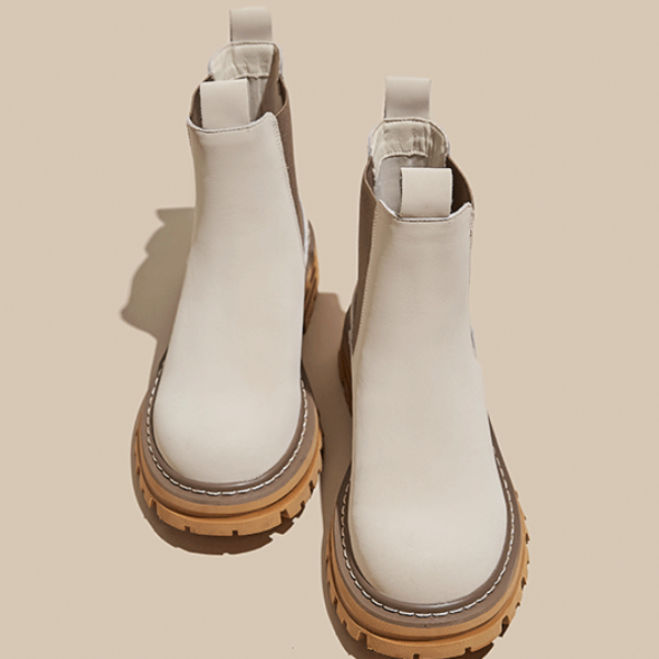 【3color】ラウンドトゥ厚底チェルシーブーツ X-521