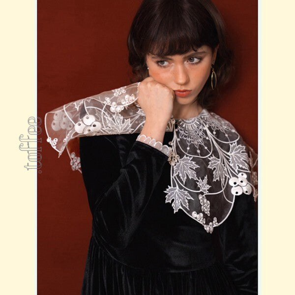 ブラックベルベットの調べ：フェアリーレースのクラシカルワンピース 《C0195》