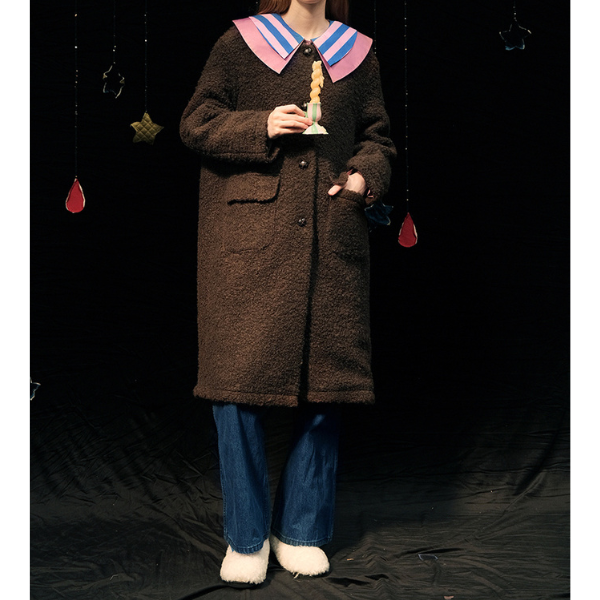 ダブルカラーストライプルーズシャツ  Z00011