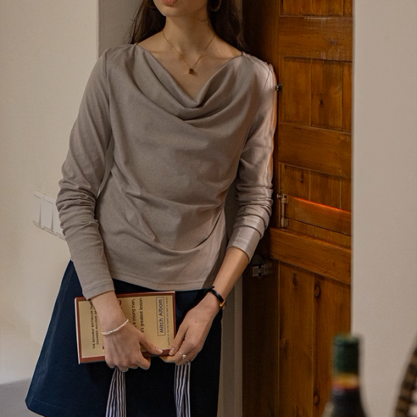 【3color】バックリボン＆ツイストデザインシアーシャツ《Z00868》