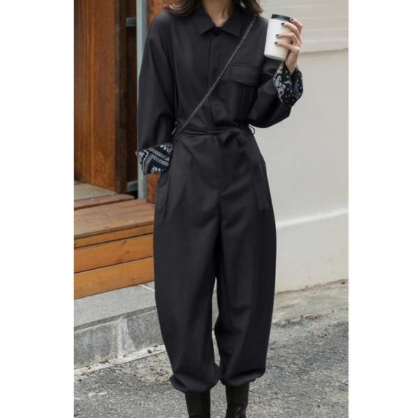 ウエストベルトワントーンジャンプスーツ　AU-222