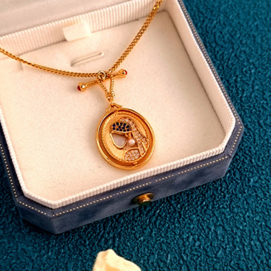 『真珠の耳飾りの少女』モチーフのネックレス＆ピアスセット Z00063