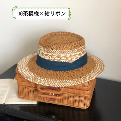 【１２color】クラシカルフレンチストローハット　　su0016