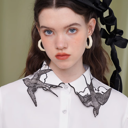 【2pattern】スワロウラペルブラウス  X-196