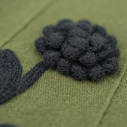 フラワー立体刺繍グリーンスカート　Z00587