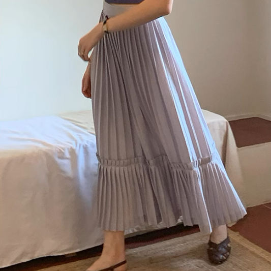 【2color】プリーツティアードフレアスカート《Z00864》