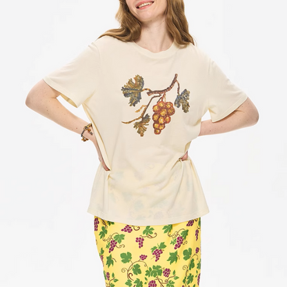 グレーププリントオーバーサイズTシャツ《Z01003》