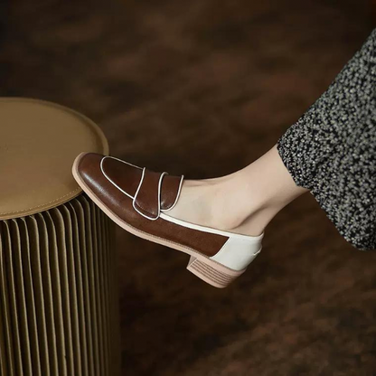 【２color】スクエアトゥコントラストシューズ　AU-286